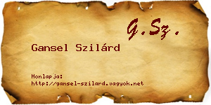 Gansel Szilárd névjegykártya