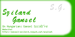 szilard gansel business card